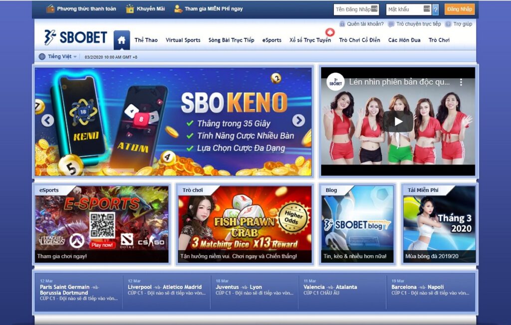 Sbo1866 sòng bài cá cược thuộc quản lý của Sbobet